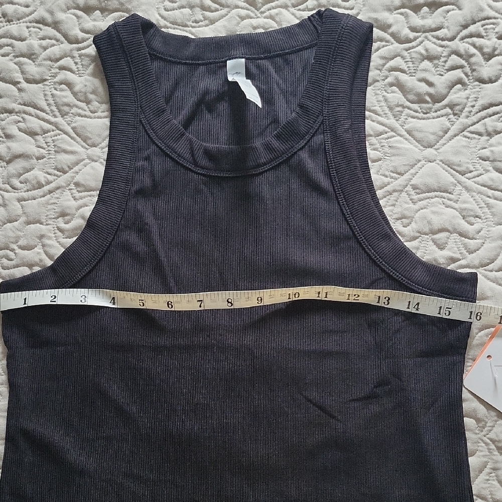 Black Ribbed Tank Top - Picture 2 of 3